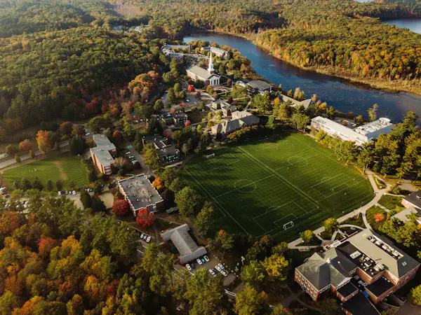 Aerial view of Gordon's campus