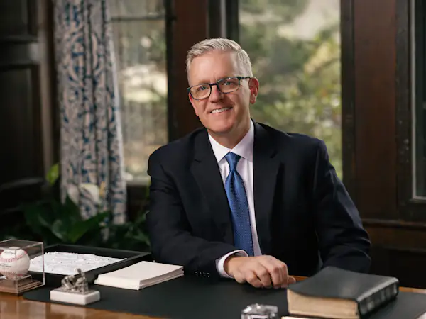 President Michael Hammond at his desk