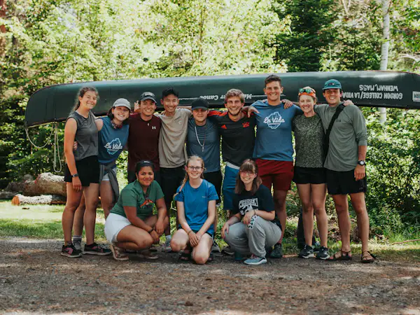 Students prepare for their canoe expedition in the Adirondacks on a La Vida trip.
