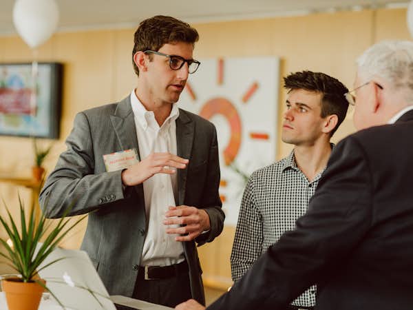 Students and employers interacting