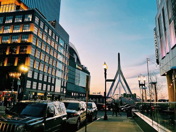 Boston's Zakim Bridge at sunset