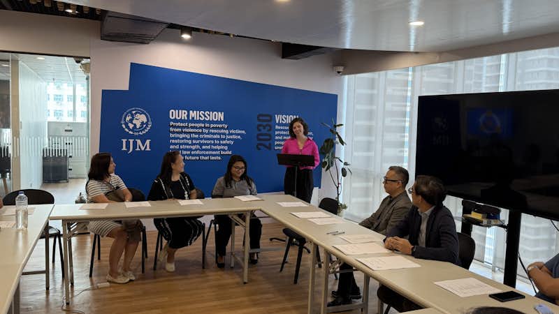 Hartman at the International Justice Missions center in the Phillippines.